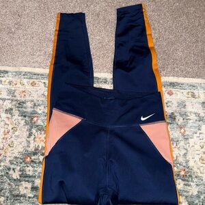 Nike Navy and Orange Leggings